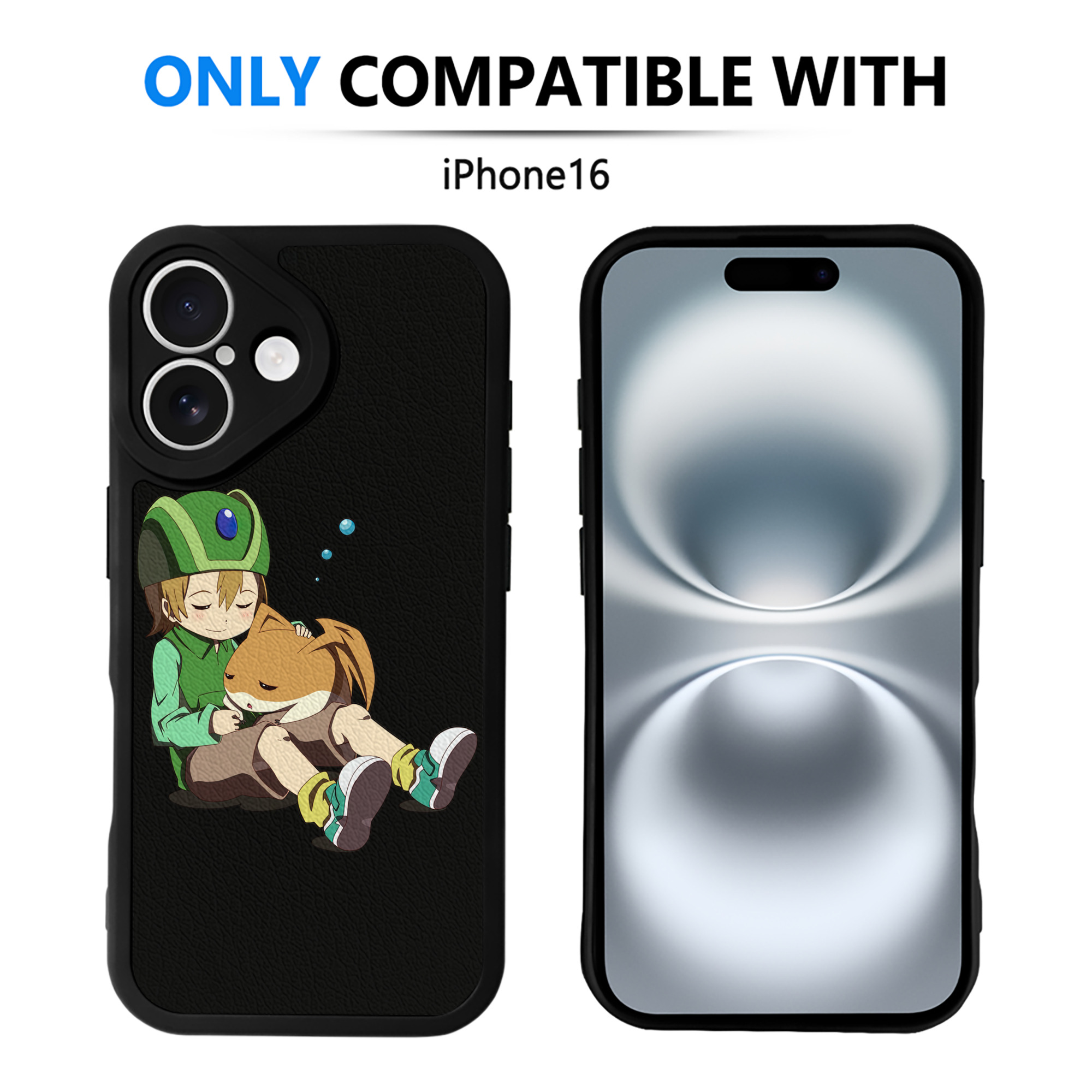 （画像用） Digimon デジタルモンスター/デジモン 【iPhone 16シリーズ対応】シリコンスマホケース（レザー調） 材質：シリコン